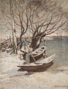 Barques Sous La Neige by Vartan Makokian