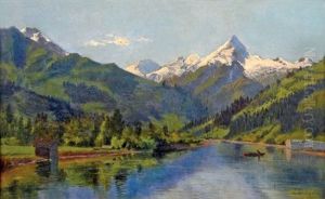 Lac De Montagne Enneigee by Vartan Makokian