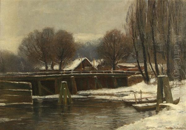 Village On A Snowy Bank - view 1