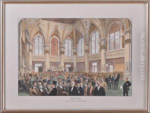 Hall Of The New York Stock Exchange by Albert Berghaus