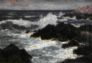 Vagues S'echouant Sur Les Rochers by Vartan Makokian