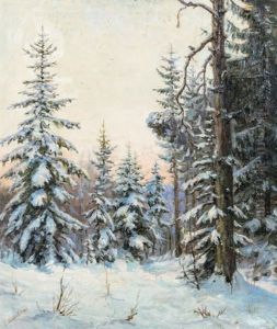 Paysage De Neige by Aleksandra Egorovna Makovskaya