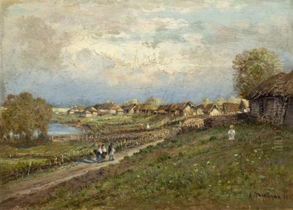 Landschaft Mit Dorf Im Hintergrund - view 1