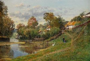 Little Russian Landscape by Aleksandra Egorovna Makovskaya