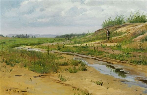 Russian Pastoral Landscape With A Stream - view 1