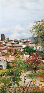 A Town View by Alexandr Vladimirovich Makovsky