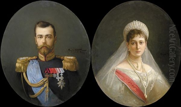 Portrait Of Nikolai Ii (+ Portrait Of Alexandra Fedorovna; 2 Works) - view 1