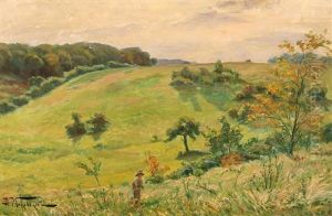 Field On A Hillside by Alexandr Vladimirovich Makovsky