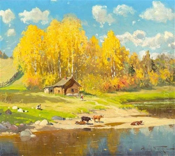 Landschaft Mit Haus Und See - view 1