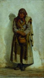 Portrait Of A Russian Peasant (+ Another, Similar; 2 Works) by Alexandr Vladimirovich Makovsky