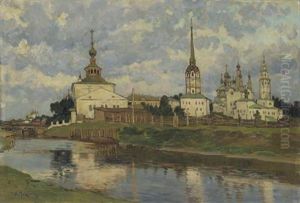 View Of Russian Church, Perm by Alexandr Vladimirovich Makovsky
