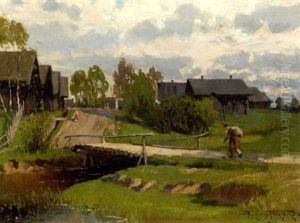 Village Scene by Alexandr Vladimirovich Makovsky