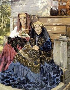 The Tea Drinkers by Alexandr Vladimirovich Makovsky