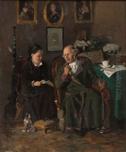 A Girl With Her Grandfather by Konstantin Egorovich Makovsky