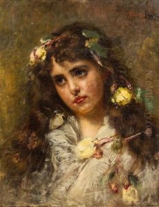 Portrait Of Young Girl With Blossoms