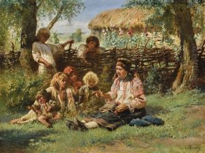 Village Children by Konstantin Egorovich Makovsky