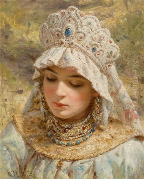 Portrait Of A Lady With Coconut Jewellery - view 1