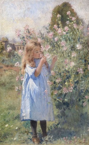 Portrait Of The Artist's Daughter Olga In The Garden - view 1
