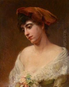 Portrait D"une Jeune Femme Au Beret Rouge (probablement La Femme De L"artiste Julia) Portrait D"une Jeune Femme Au Beret Rouge (probablement La Femme De L"artiste Julia)