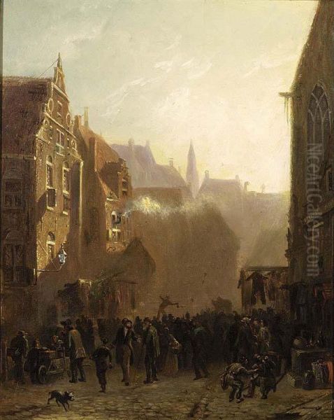 A Market Scene In A Street, Groningen - view 1
