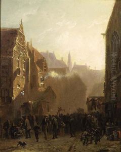 A Market Scene In A Street, Groningen