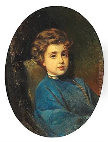 Portrait Of A Boy In A Blue Russian Shirt - view 1