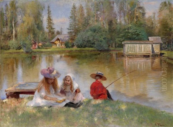 Children By The Lake - view 1