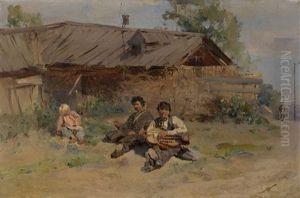 Bandura Players by Konstantin Egorovich Makovsky