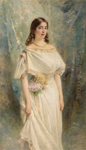 Portrait Of Olga, The Artist's Daughter by Konstantin Egorovich Makovsky