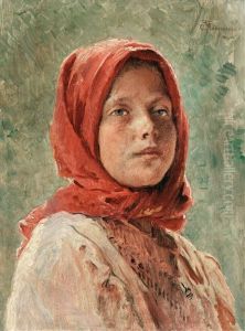Peasant Girl by Konstantin Egorovich Makovsky