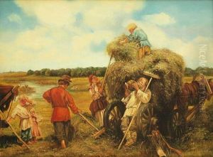 Einbringen Der Heuernte by Konstantin Egorovich Makovsky