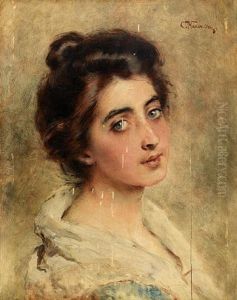 Portrait Of A Lady by Konstantin Egorovich Makovsky