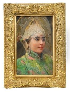 Portrait Of A Girl Wearing A Kokoshnik