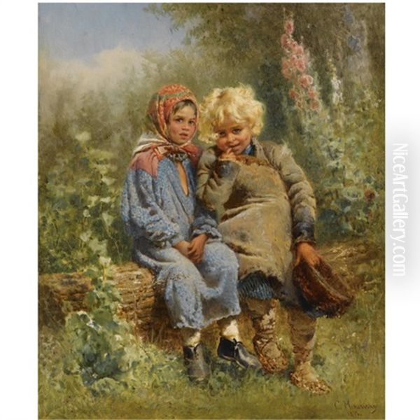 Peasant Children At Rest - view 1