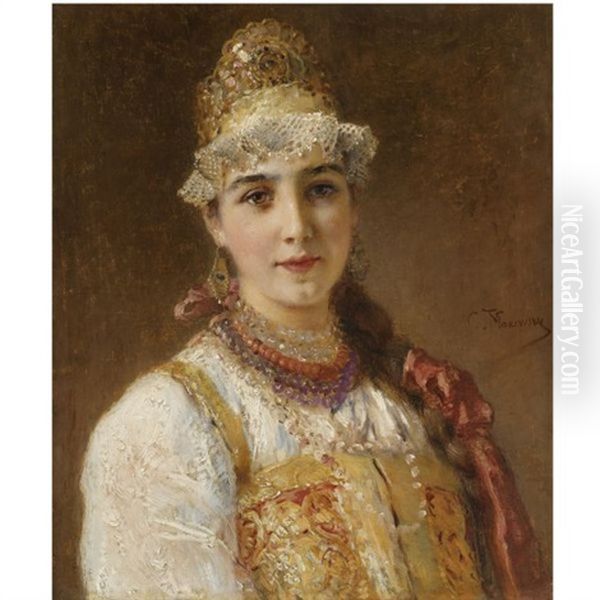 The Young Boyarina by Konstantin Egorovich Makovsky