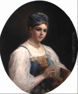 Portrait Of A Boyarina In 17th Century Dress by Konstantin Egorovich Makovsky