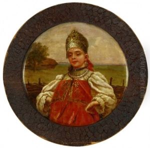 Young Woman In A Traditional Costume by Konstantin Egorovich Makovsky