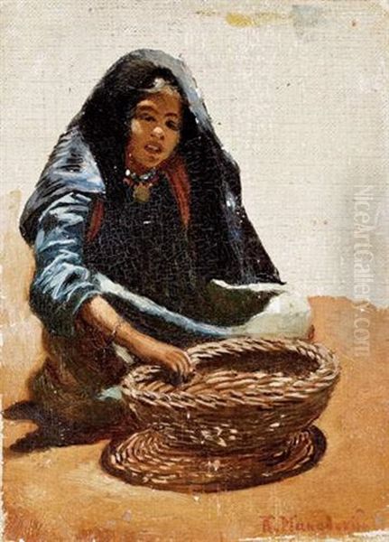 Jeune Femme Orientale Au Panier - view 1