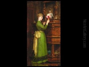 Junge Dame Mit Blumenbouquet