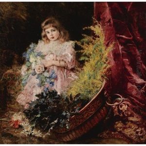Portrait Of The Artist's Daughter Marina Makovsky by Konstantin Egorovich Makovsky