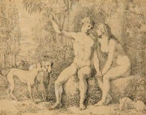 Adam And Eve by Joseph Ii Bergler