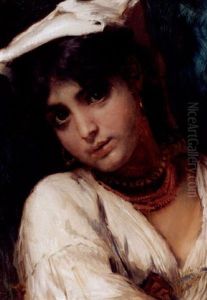 Russian Beauty In White by Konstantin Egorovich Makovsky