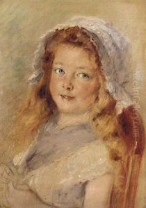 Portrait Of The Artist's Daughter by Konstantin Egorovich Makovsky