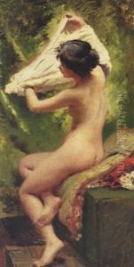 Beauty Preparing To Bathe by Konstantin Egorovich Makovsky