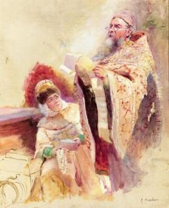 Boyar And Boyarina by Konstantin Egorovich Makovsky