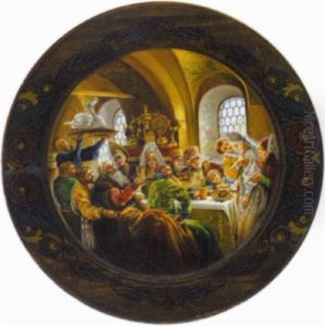 Wedding At A Bear Home by Konstantin Egorovich Makovsky