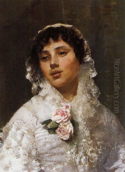 Portrait Of A Woman In Lace - view 1