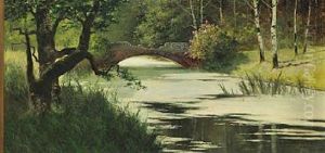 A Bridge Over A Lush Creek In A Park, Summer by Vassily Mikhailovitch Makovsky