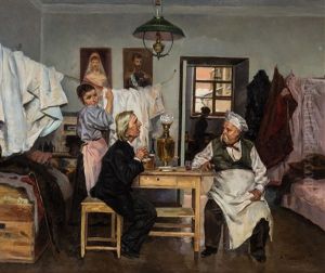By The Samovar by Vladimir Egorovic Makovsky