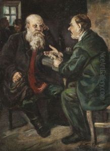 La Conversation by Vladimir Egorovic Makovsky